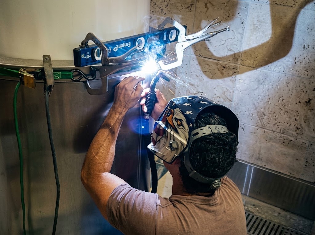 Stainless Steel Column Cover Installation
